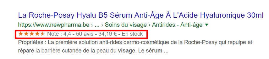 Exemple rich snippets Newpharma Be