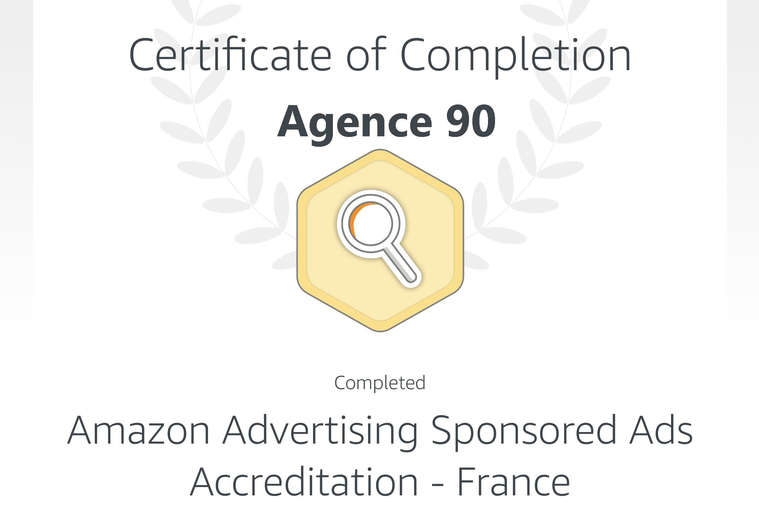 certification amazon agence 90