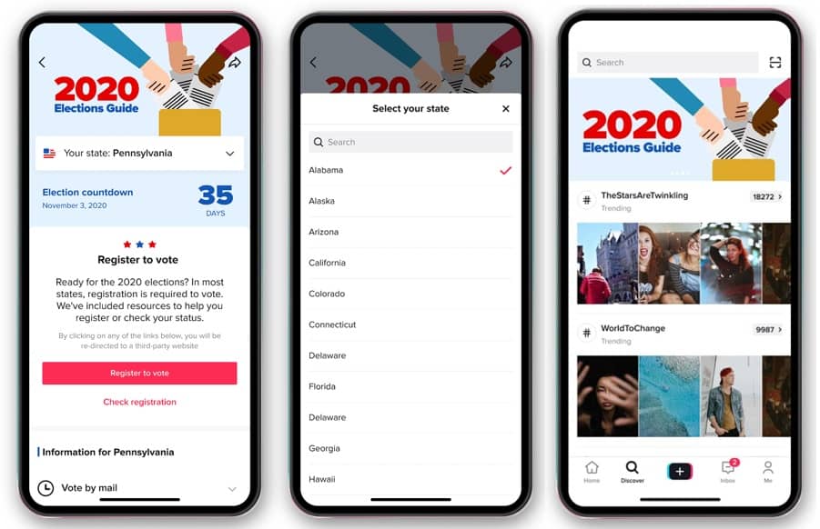 TikTok lance un guide des élections aux US pour encourager les jeunes à voter