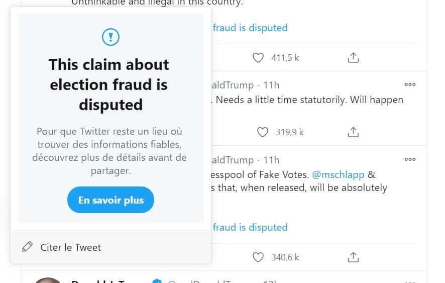 Nouveaux avertissements sur Twitter si vous likez une info non sourcée